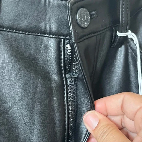 Soft Surroundings Faux Leather High Rise Skinny Pants Black‎ Size 8 - Picture 9 of 11